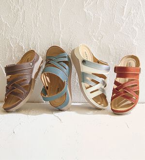 BELLUNA（ベルーナ）の「レザー調クロスデザイン２ＷＡＹサンダル（サンダル・ミュール）」｜詳細画像