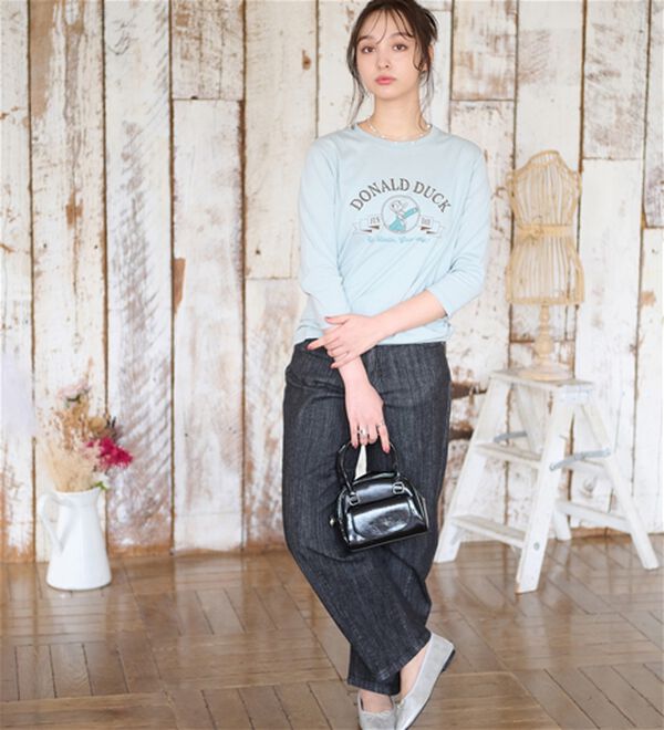 BELLUNA（ベルーナ）の「＜Ｄｉｓｎｅｙ＞【ドナルド】プリント7分袖Tシャツ（Tシャツ）」｜詳細画像