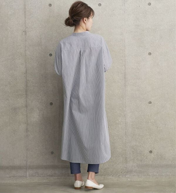 BELLUNA（ベルーナ）の「胸ポケット付キーネックシャツワンピース（チュニック）」｜詳細画像