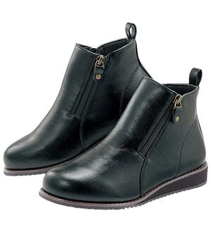 BELLUNA（ベルーナ）の「ゆったり５Ｅダブルファスナーブーツ（ブーツ）」｜ブラック