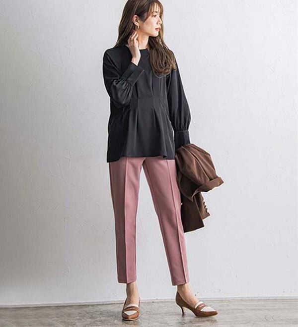 Pierrot（ピエロ）の「【選べる丈】高見えすっきりテーパードパンツ（フルレングスパンツ）」｜詳細画像