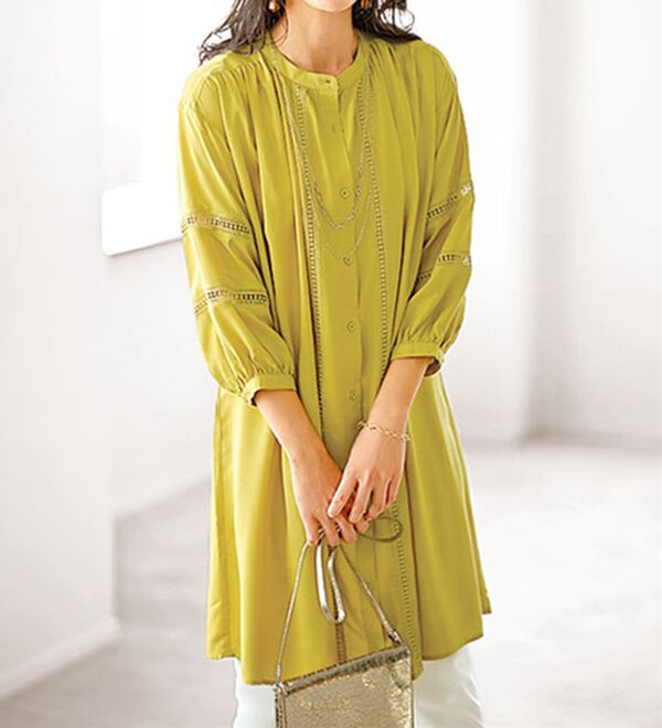 BELLUNA（ベルーナ）の「レース使いギャザーワンピース（その他ワンピース）」｜詳細画像