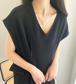 GeeRA（ジーラ）の「バイカラーステッチバックオープンワンピース（その他ワンピース）」｜ブラック