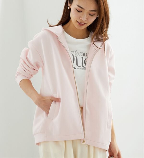 BELLUNA（ベルーナ）の「【快適Ｌａｂ．】とろみ素材裾タックパーカー（パーカー）」｜詳細画像