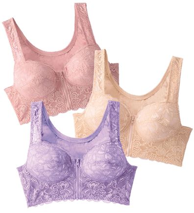 「【３色組】ＮＥＷ背筋きれい綿混前開きブラ（ブラジャー）」