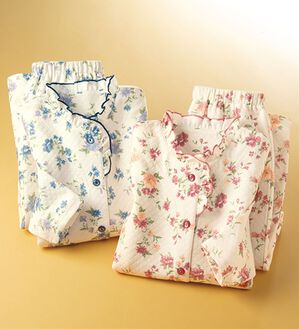 「【２着組】フリルが可愛いキルトパジャマ（パジャマ・ルームウェア）」｜2着組