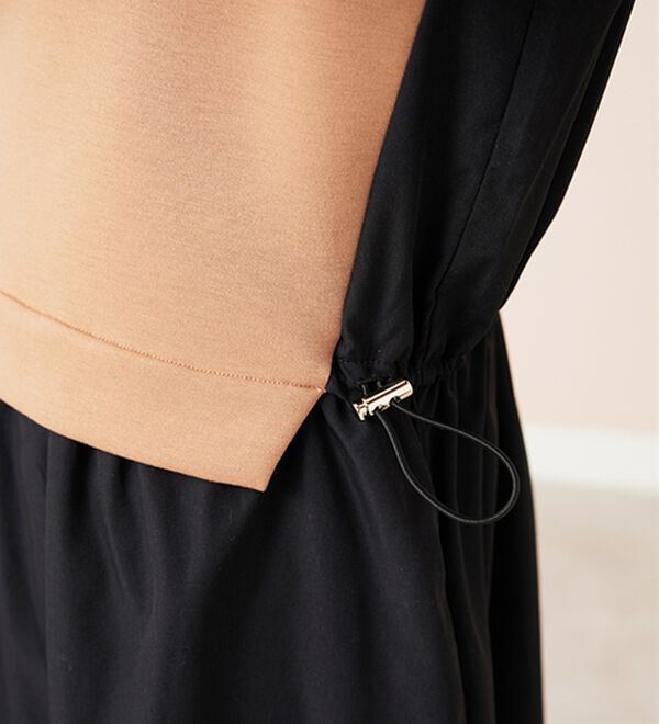 BELLUNA（ベルーナ）の「異素材切替ドロスト使いワンピース（その他ワンピース）」｜詳細画像