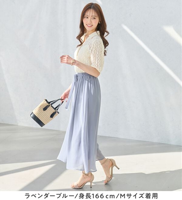 alotta（アロッタ）の「ふんわりシフォンワイドパンツ（ワイドパンツ・ガウチョ）」｜詳細画像