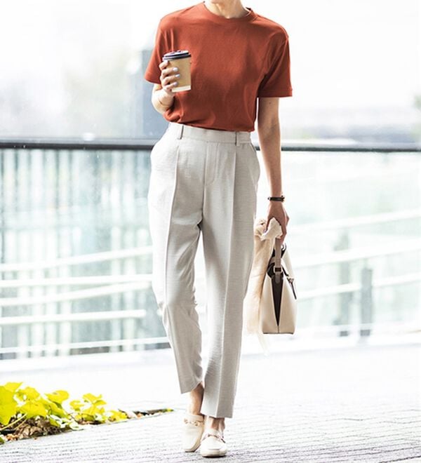 BELLUNA（ベルーナ）の「ヒンヤリ爽快！麻調ビンテージテーパードパンツ（テーパードパンツ）」｜詳細画像