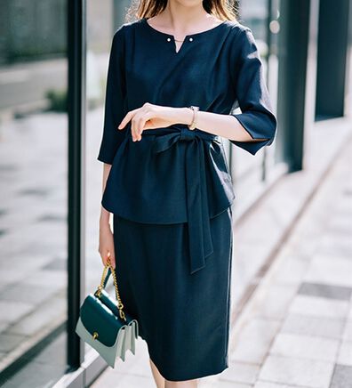 RANAN（ラナン）の「洗える！７分袖女っぷりセットアップ（スカートスーツ）」