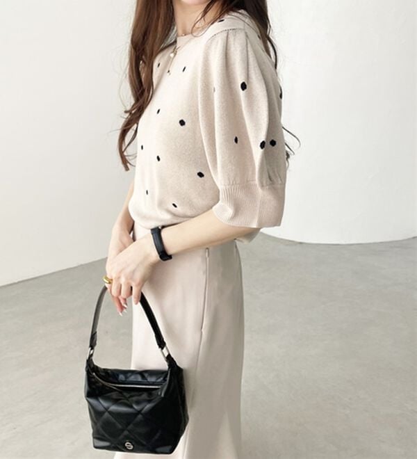 GeeRA（ジーラ）の「ドット柄ジャガードトップス（ニット・セーター）」｜詳細画像