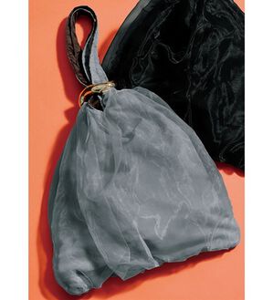 RANAN（ラナン）の「チュール重ねリングモチーフバッグ（ハンドバッグ）」｜グレー