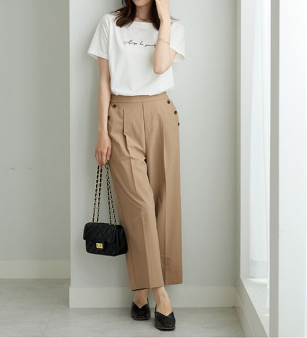 BELLUNA（ベルーナ）の「【ヨコストレッチ・紫外線カット・選べる2丈】サラもちライト快適ワイドパンツ（ワイドパンツ・ガウチョ）」｜詳細画像