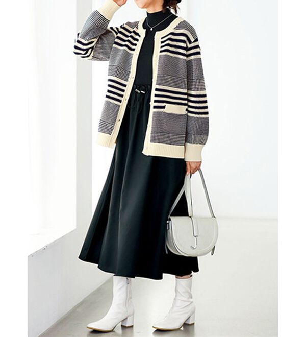 BELLUNA（ベルーナ）の「ニットプルオーバードッキングワンピース（ドッキングワンピース）」｜詳細画像