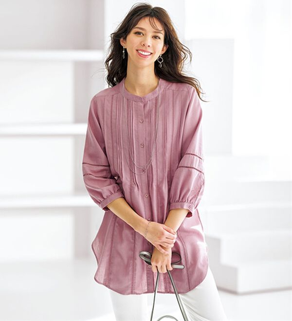 Bennu ☆ボルドー ☆日本製☆長袖チュニック☆size Free Bennu