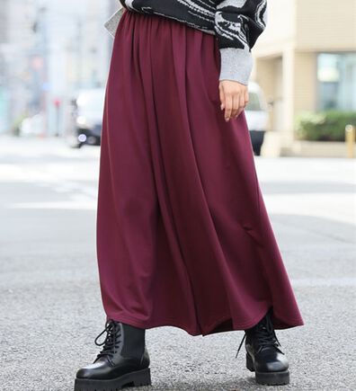 A HAPPY MARILYN（アハッピーマリリン）の「【Ｌ～６Ｌ】【選べる丈】暖かいのに着ぶくれない！身長別で選べる 温柔 裏起毛ワイドパンツ（ワイドパンツ・ガウチョ）」