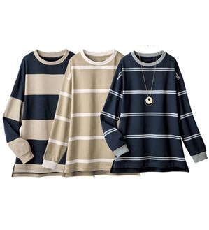 ルフラン（ルフラン）の「【３色組】毎日着たい。綿１００％おしゃれプルオーバー（カットソー）」｜3色組