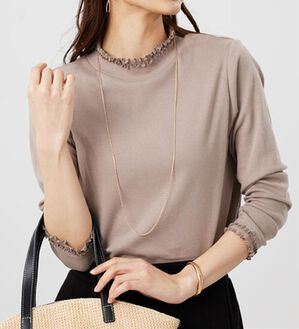 BELLUNA（ベルーナ）の「重ね着風フリル衿プルオーバー（カットソー）」｜モカ&times;モカ