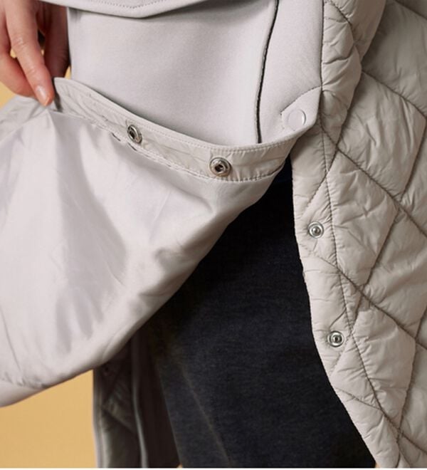 BELLUNA（ベルーナ）の「ダイヤキルト切替とろみ素材ロングコート（ロングコート）」｜詳細画像