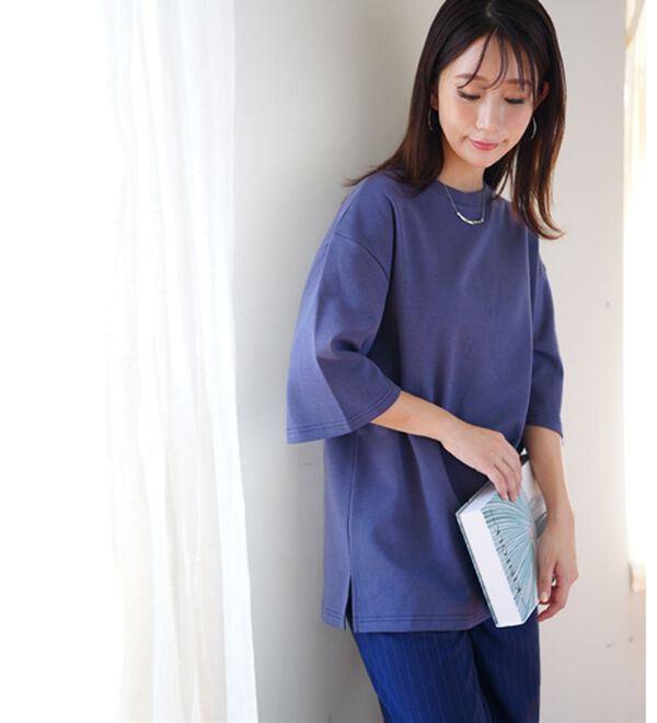 A HAPPY MARILYN（アハッピーマリリン）の「【Ｍ～８Ｌ】名品！「３つのシルエット」と「長袖／半袖」から選べる 綿混 ベーシック Ｔシャツ（Tシャツ）」｜詳細画像