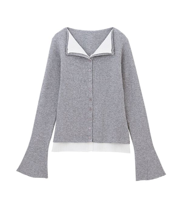 RANAN（ラナン）の「レイヤード配色ニットカーディガン（ニットカーディガン）」｜詳細画像