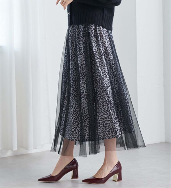 RANAN（ラナン）の「アニマル柄チュールレイヤードスカート（ロングスカート）」｜詳細画像