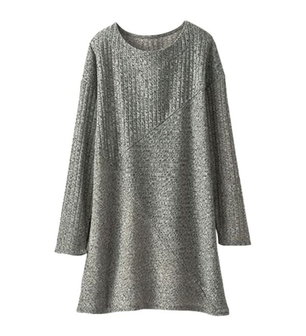 BELLUNA（ベルーナ）の「杢調テレコ素材切替デザインチュニック（チュニック）」｜詳細画像