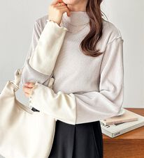 GeeRA（ジーラ）の「異素材ドッキング配色メロープルオーバー（カットソー）」