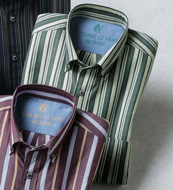 「＜コムルヴァン・オム＞毎日清潔クリーンオックスシャツ（メンズシャツ）」｜グリーン系