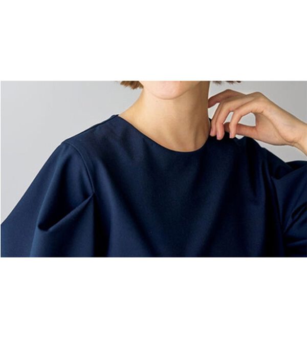 VINNO（ヴィノ）の「防シワ！タック袖ブラウス&times;パンツセット（ブラウススーツ）」｜詳細画像