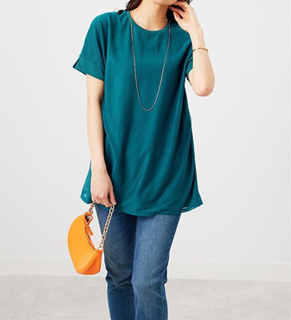 BELLUNA（ベルーナ）の「ボーダーチュール重ねチュニック（チュニック）」｜詳細画像