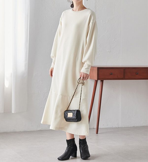 RANAN（ラナン）の「＜ＨＩＧＨ　ＳＰＥＣ＞毛玉になりにくい！ペプラムデザインワンピース（その他ワンピース）」｜詳細画像