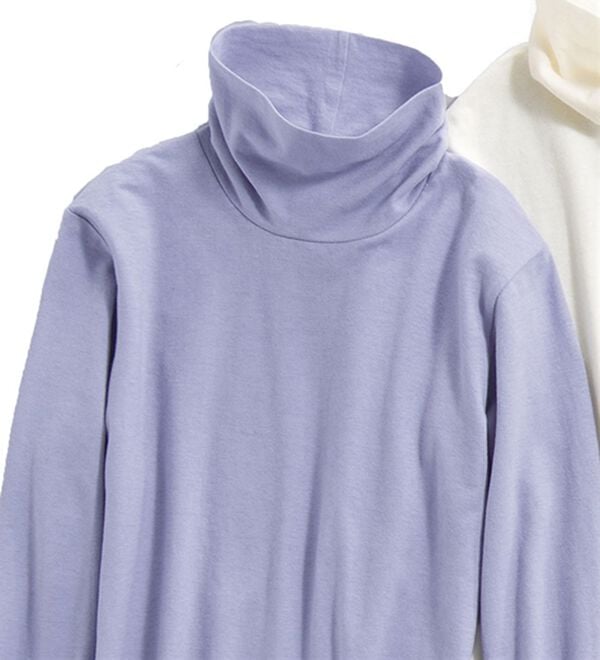 LAVIENNE（ラヴィエンヌ）の「カシミヤ入りシアー素材タートルネックインナー（肌着・インナーウェア）」｜ブルーグレー