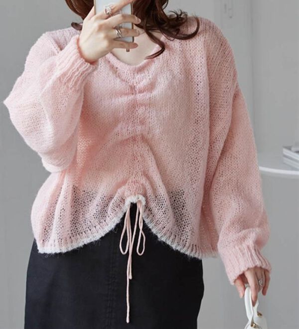 RANAN（ラナン）の「モヘアライク２ＷＡＹギャザーニット（ニット・セーター）」｜詳細画像