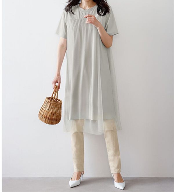 RANAN（ラナン）の「ひんやり！チュールレイヤードチュニックワンピース（チュニックワンピース）」｜詳細画像