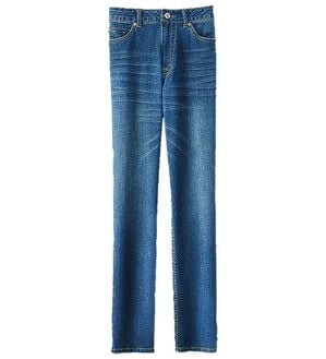 BELLUNA（ベルーナ）の「ヒンヤリ冷感ライトオンスジーンズ（フルレングスパンツ）」｜ブルー