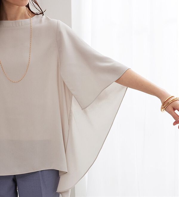 BELLUNA（ベルーナ）の「ＵＶ対策！涼やかケープ風ブラウス（ブラウス）」｜詳細画像