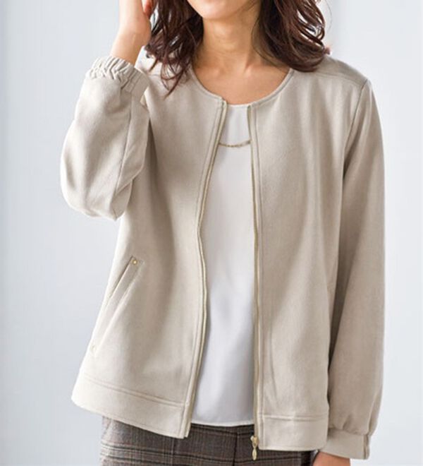 BELLUNA（ベルーナ）の「スエード調素材ノーカラージャケット（ノーカラージャケット）」｜詳細画像