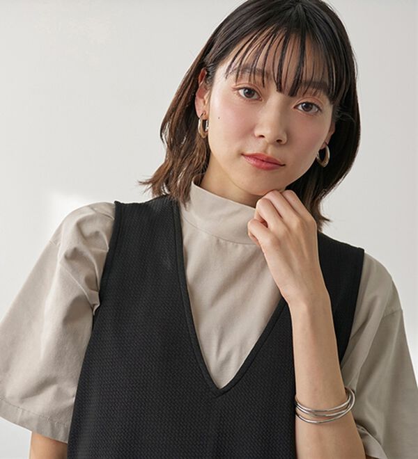 BELLUNA（ベルーナ）の「≪ＨｕｇＲｅａｍコットンＣｏｏｌ≫ひんやりハイネックプルオーバー（カットソー）」｜詳細画像