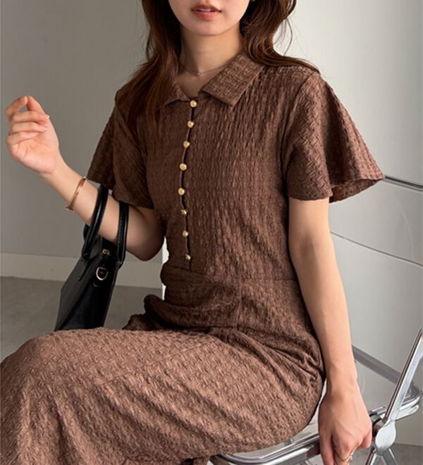 RANAN（ラナン）の「フレアスリーブマーメードポロワンピ（その他ワンピース）」｜詳細画像