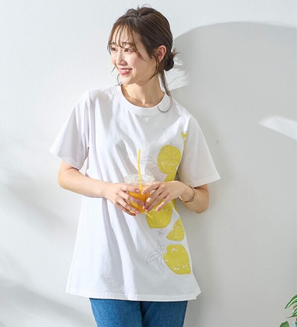 BELLUNA（ベルーナ）の「ひんやリッチコットン大人のおしゃれプリントチュニック（チュニック）」｜詳細画像