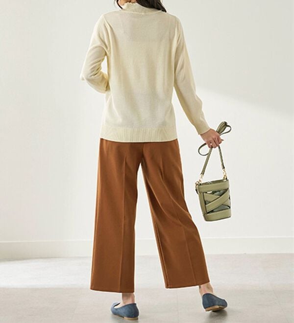 BELLUNA（ベルーナ）の「静電防止！洗えるウール入り透かし編みセーター（ニット・セーター）」｜詳細画像