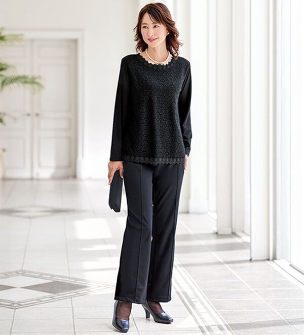 BELLUNA（ベルーナ）の「【２本組】国産フォーマル対応パンツ（フルレングスパンツ）」｜詳細画像