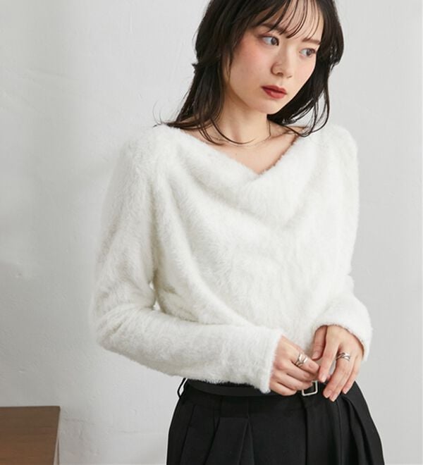RANAN（ラナン）の「ドレープオフショルフェザープルオーバー（カットソー）」｜詳細画像