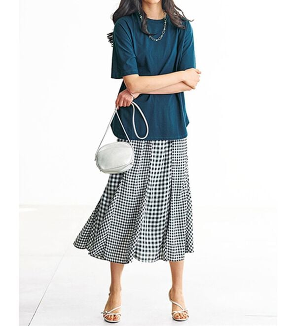 BELLUNA（ベルーナ）の「ひんやり！綿混裾ラウンドプルオーバー（カットソー）」｜詳細画像