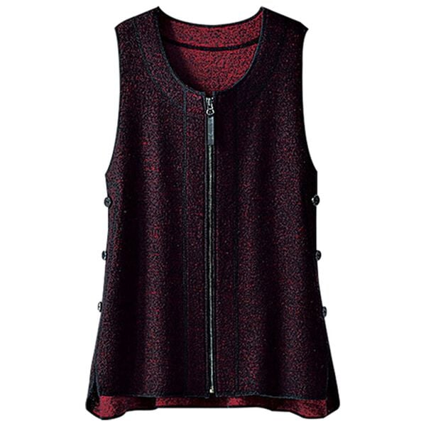 BELLUNA（ベルーナ）の「圧縮ニット配色使いサイドボタンベスト（ベスト）」｜詳細画像