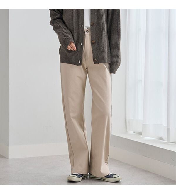 BELLUNA（ベルーナ）の「ぐんぐん伸びるカラーワイドデニム（ワイドパンツ・ガウチョ）」｜詳細画像