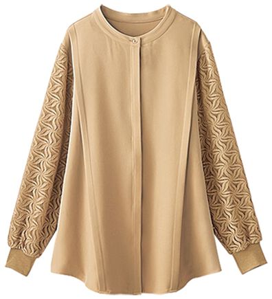 BELLUNA（ベルーナ）の「袖レースデザイン上品ブラウス（ブラウス）」