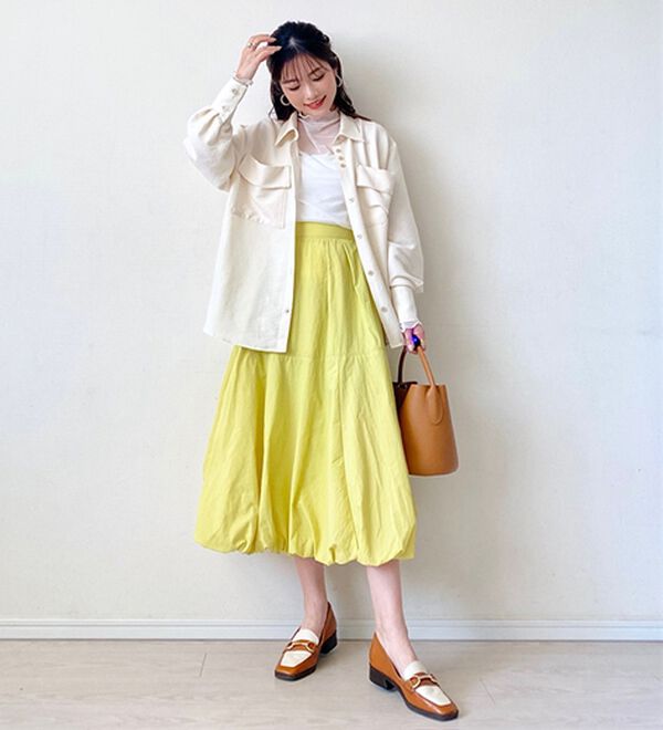 BELLUNA（ベルーナ）の「【低身長さん向け】ドット柄チュールインナー（カットソー）」｜詳細画像