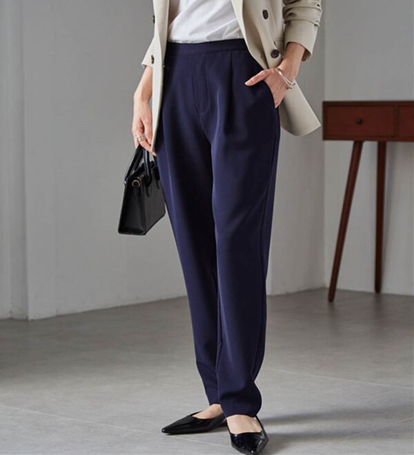 RANAN（ラナン）の「【選べる股下】美脚シルエットタックパンツ（股下６１・６５ｃｍ）（フルレングスパンツ）」｜詳細画像